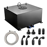 EVIL ENERGY 15 Gallon Fuel Cell Tank Aluminum with Level Sender 6AN 12FT CPE Fuel Line Kit Black