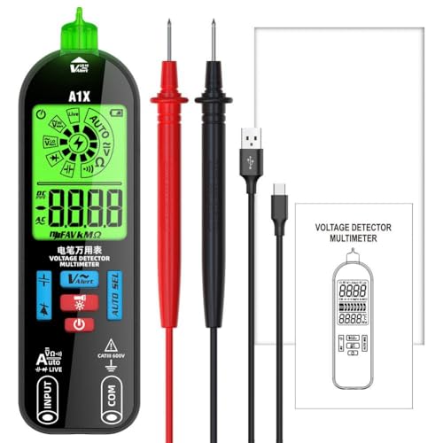 スマートデジタルマルチメーター 充電式電子テスター 非接触 NCV 自動ダイオードコンデンサブレークポイントメーター