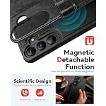 OCASE for Samsung Galaxy S26 Plus Detachable Wallet Case with Card Holder, [2 in 1] PU Leather Flip Folio Case with RFID Blocking Stand Wrist Strap Shockproof Phone Cover 2026, Black - Image 4