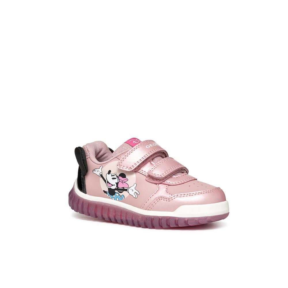 Geox Baby Girls B Lightyloo Sneaker, Old Rose Black, 3 UK Child