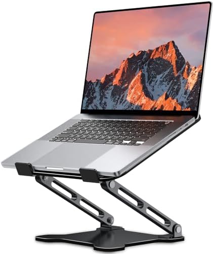 LOXP Adjustable Laptop Stand for Desk, Metal Foldable Laptop Rise...