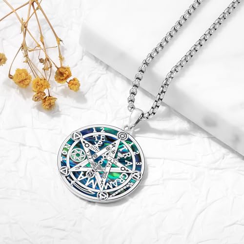 Odinstone Tetragrammaton de Plata 925 Tetragrammaton Pendant Necklace for Men Women Good Luck Amulet Wiccan Jewelry - Image 6