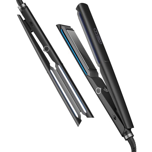 TYMO Flat Iron Hair Straightener - Long Hollow Plates Straightener and Curler 2 in 1 for Fast Smooth...