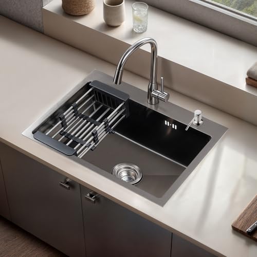 STANEW Évier Cuisine 1 Bac 55 x 45 cm, Évier...