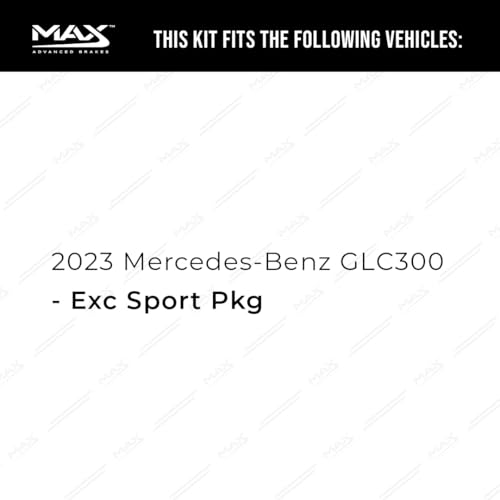 Image of Max Advanced Brakes Front Brake Kit Compatible With 2023 Mercedes-Benz GLC300 Excl. Sport Pkg Replacement Geomet Coated OE Disc Brake Rotors and Ceramic Brake Pads