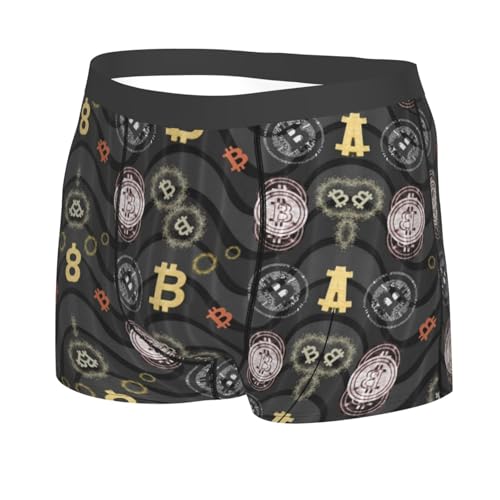 Men Bitcoin Pattern Boxer Briefs Moisture-Wicking Underwear2