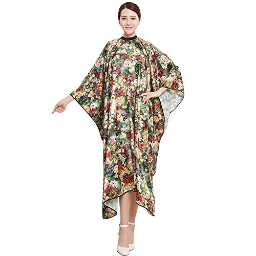 Ibnotuiy Flower Pattern Professional Hair Styling Salon Cape Flower Pattern Fashion Comfortable Hair Cutting Barber Apron (Yellow)