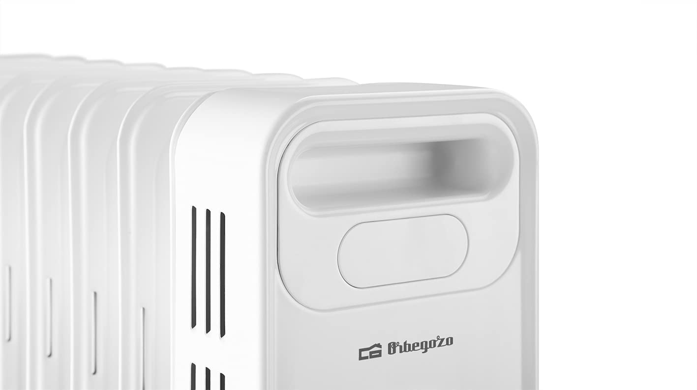 Orbegozo RAD 2000 - Radiador de aceite, 3 potencias, temporizador, pantalla LED, asa, mando a distancia, protección sobrecalentamiento, 2000 W