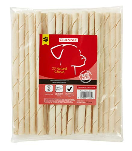 CLASSIC Rawhide Twist, 255 mm, White, Pack of 25, 22 g (Pack of 25) - Image 2