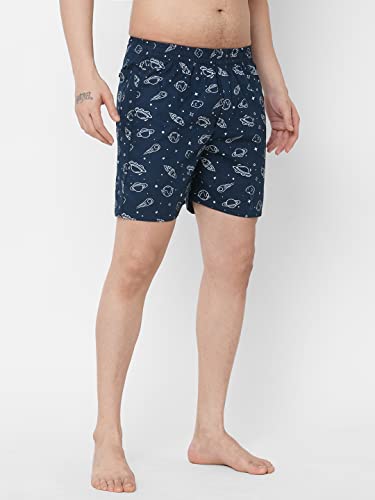 Image of Men's Cotton Printed Boxer Shorts (Men-Rocket)