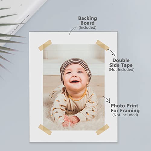 image for Somime 25 Pack Backing Boards Only - 8x10 Uncut White Mats Matboards, 