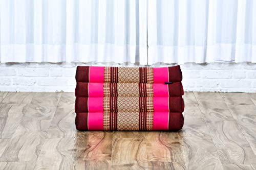 Image of Leewadee Triangle Cushion - Comfortable Backrest for TV or Reading, Incline Pillow for Relaxing Made of Kapok, 20 x 13 x 13 inches, Auburn Pink