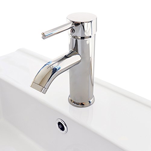 24" Rectangle Drop In White Bathroom Ceramic Sink Porcelain Top With Overflow Faucet Chrome 1.5 Gpm Pop Up Drain Water Supply Lines (Bt-A08) #TOP4