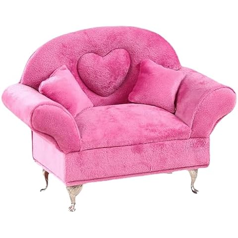 YLHHWVY Sofa Jewelry Box Pink Jewelry Box Openable Jewelry Box Compartment Ring Box 1/6 Scale Doll Furniture Hidden Storage Furniture Miniatures Doll House Style 1(Style 2) Cover