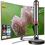 TV Antenna for Smart TV Indoor, 2025 Digital HDTV Antenna with Strong Magnetic Base,360°&Long Range Reception TV Antenna for Local Channels, Easy Setup Antennas Without Cable