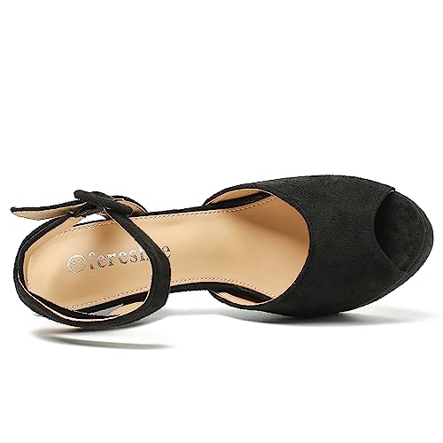 fereshte Women's High Heels Platform Sandals Ankle Strap Slingback Dress Sandal Pump Shoes4