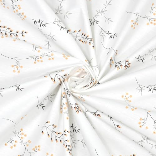 Image of Jaipur Weaves Single Bed Cotton Bedsheet with 1 Pillow Cover, 100% Pure Cotton Single Bedsheet 60x90 Inches, 240 TC Soft Breathable Bed Sheet - (Spring Tulips Yellow, Single)