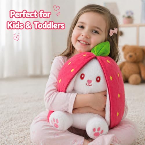AUDBOT Store AUDBOT Reversible Strawberry Bunny Soft Toy - Image 8