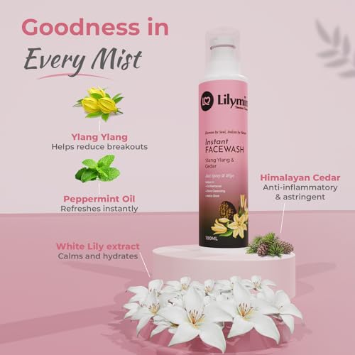 Image of Instant Face Wash for Men & Women, Gentle Cleansing Face Wash with Ylang Ylang & Cedar, Hydrating Face Cleanser, Refreshing Fragrance, Oil Control, Removes Impurities & Brightens Skin - 100ML
