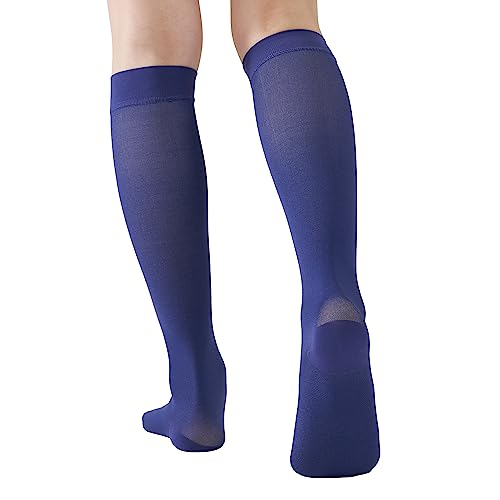Image of Dark Blue Open Toe Compression Socks 15-20mmHg Toeless Compression Socks for Reduce Swelling and Alleviates Varicose Veins XL