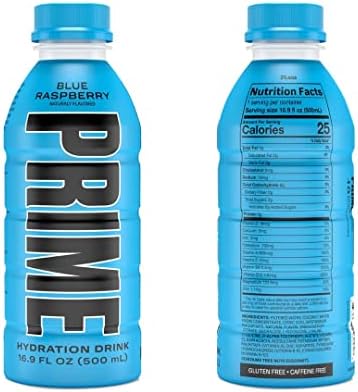 Prime Hydration Sports Drink and Electrolyte Beverage - 3 Pack (Blue Raspberry)