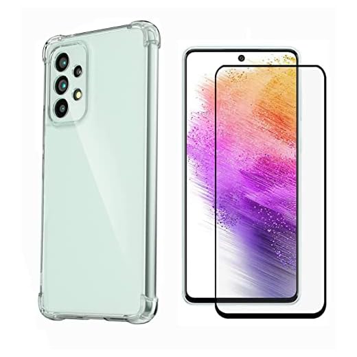 Kit Capa Capinha Para Samsung Galaxy A73 5g Case Air Anti Impacto Transparente + Película De Vidro Temperado 3d Full Cover (Transparente + Vidro 3d)