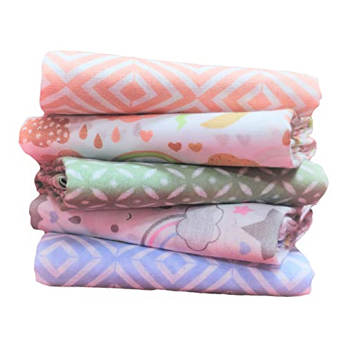Image of Trance Home Linen Super Soft Cotton Malmal Swaddle Cloth | Single Layer Swaddle Wrap | Multipurpose Baby Blanket (100X100 Cm, Stars & Clouds, Pack Of 5), 200 Tc