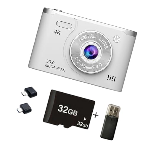 Cámara digital 4K de 6400 W con zoom 8X con modo de visión nocturna y batería recargable de 800 mAh para cámara digital portátil al aire libre