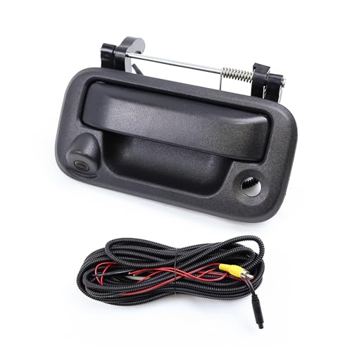 Image of Rear Tailgate Handle and Reverse Rear View Backup Camera with Extension Cable Wiring Harness Kit Compatible with Ford F150 F250 F350 F450 F550, Replace # 8L3Z-9943400-AC