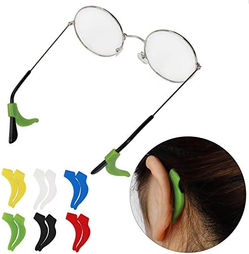 Eyeglasses Strap Anti-slip Eyewear Retainer Elastic Silicone Eyeglass Cord with Ear Grip Hook for Kids Adult Sport Multicolor 6 Pack