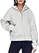 AUTOMET Hoodies Sweatshirts for Women Quarter Half Zip Pullover Oversized Sweaters Cropped Fall Outfits Winter Clothes Fashion 2023 Grey