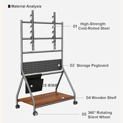 Soporte móvil para TV con ruedas 32-85 pulgadas miniatura 2