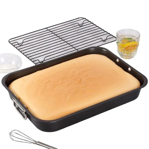 Plaque de cuisson antiadhésive avec grille amovible pour plat de cuisson rectangulaire