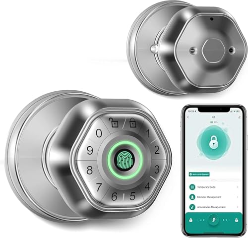 Serrure de porte à empreinte digitale en finition Cyber Argent