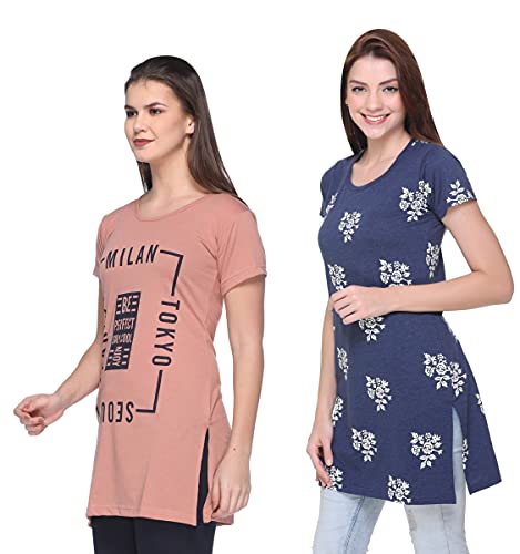 Image of In Love Women's Plus Size Cotton Printed T-Shirt with Pocket - Combo Pack of 2