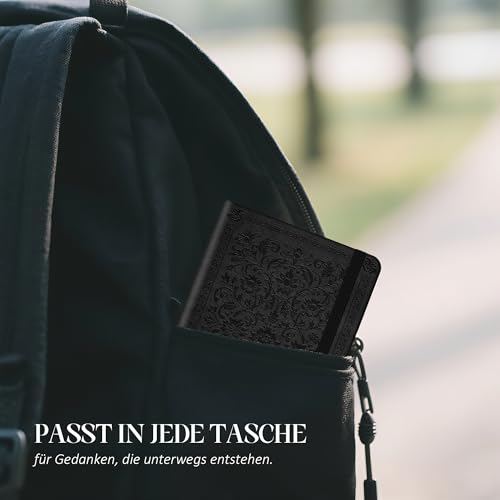 BIROYAL Mini Notizbuch A7 Dotted, Hardcover Bullet Journal, 128 Blatt Kleines Notizbuch Gepunktet, 120gsm Papier, Dotted Notebook, Aesthetic Notebook Für Frauen Männer Notizen, Doodling