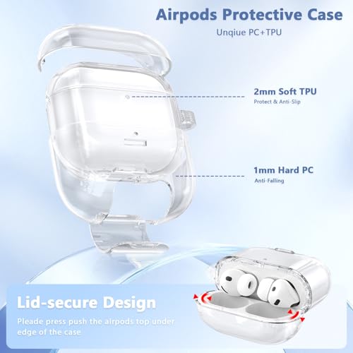 Image of Case for Airpods iPods Pro 3 Case 2025 with Phone Stand for Women-VISOOM Clear Air Pod iPod Pro3 Cases Cover Cute Girly Airpods Case Pro3 Bling Glitter AirPods Pro3 Cases Hard Shell with Keychain