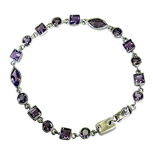 Bracelet améthyste argent 925 réglable pour chakra et astrologie