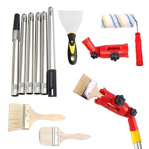 Malrollerset, Multifunktionale Malerrolle Mit Teleskopstange Und Pinsel, Renovierungszubehör Für Hausprojekte An Wänden Türen Möbeln Zäunen Holzdecks Bastelarbeiten Und Retuschen
