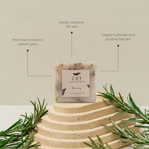 ZAET 2-Pack Rosemary Bar Soap – Made with Rosemary Leaves, Olive Oil and Coconut Oil - Handmade Soap Bar for Face, Body and Hands - Gently Cleanses and Hydrates All Skin Types- For Men and Women - Image 4