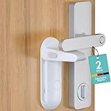 Homery Kindersicherung Tür [2 Stück] Türsicherung Kinder ohne Bohren, Türklinken Stopper, Türhebelschloss innen, Türschloss Kindersicherung, Tür verschließen ohne Schlüssel, Balkontür