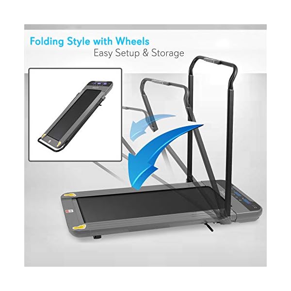 SereneLife Folding Digital Display Electric Treadmill – Fitness Training Cardio Equipment for Home Workouts, Jogging, Walking Exercise – Compact Minimal Profile Running Belt