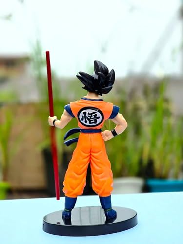 Image of Goku Action Figure with Stick 23 cm | Dragon Ball Anime Action Figure Collectibles