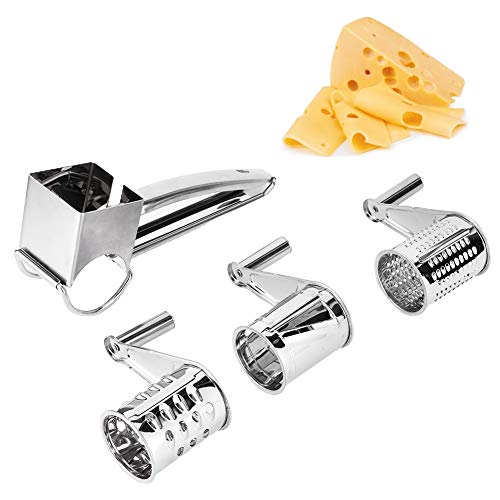 Rallador Giratorio Manual de Acero Inoxidable con 3 Tambores miniatura 1