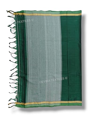 Image of DEVIKA TEXTILES Authentic Narayanpeth 100% Pure Cotton Saree With Running Blouse Piece (Same as saree)