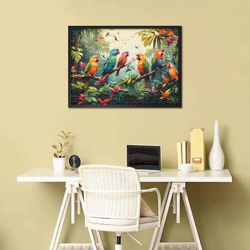 Rompecabezas de loros para adultos, juego de desafío familiar de 1000 piezas decorativo 6