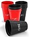 Produktbild CUPZ - ESTD. 2022 - Becher Set 22 Hartplastikbecher - Wiederverwendbar und Spülmaschinenfest - für Erwachsene, Perfekt für jede Gelegenheit - 16oz / 473ml - (11 Schwarz + 11 Rot) (Black/Red)