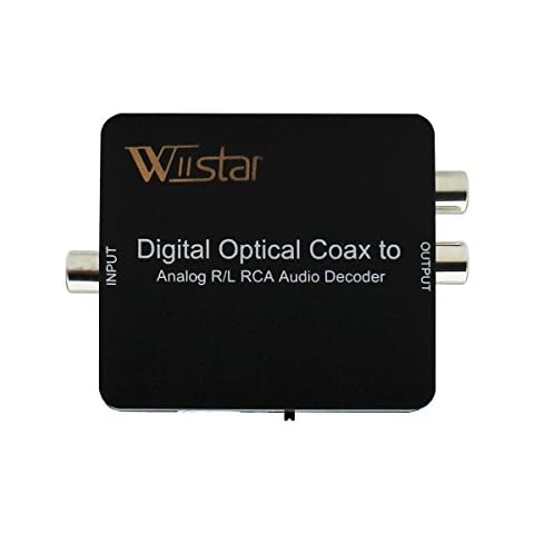 Wiistar Fiber Optical Decoder Support AC3/DTS/Toslink Coaxial Digital to Analog Audio L/R Decoder 3.5mm Earphone Cover