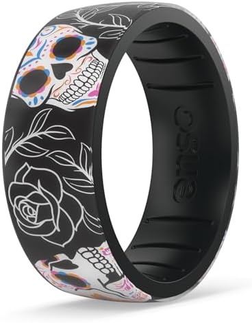 Enso Rings Etched Sugar Skulls 3.0 Silicone Rings - Comfortable a...