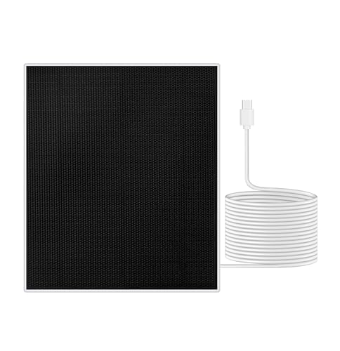 Solarpanel für Überwachungskamera, 8000 mAh Akku, 5W, 5V USB-C & DC3.5mm Anschluss, Wasserdicht, 3m Kabel